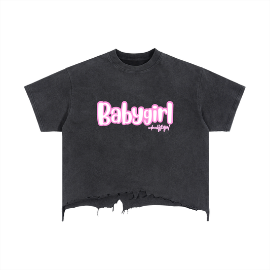 Babygirl Distressed Mood Top