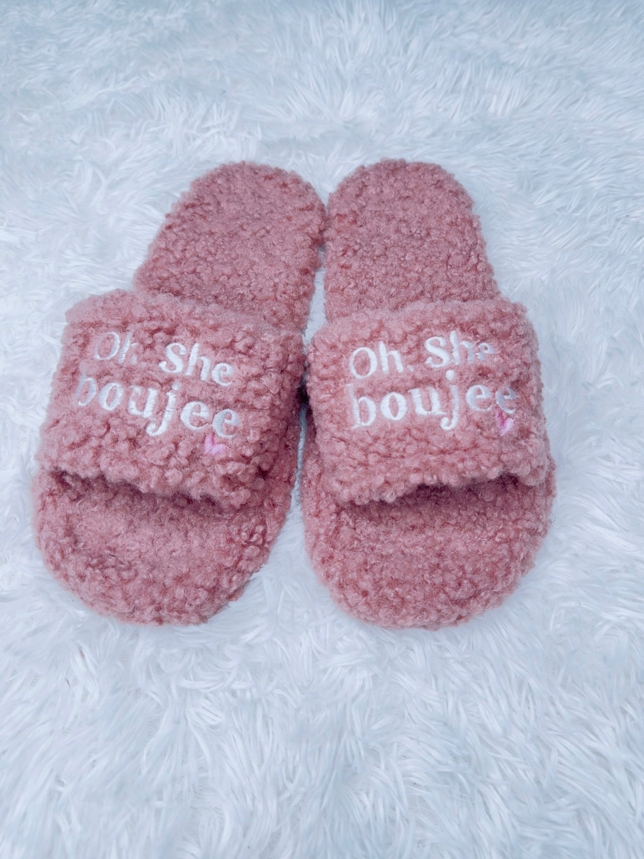 Fab Pink Boujee Mood Slides